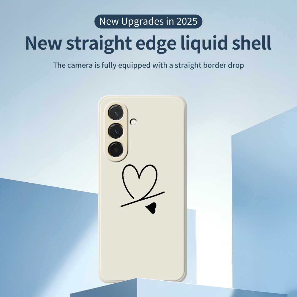 For Samsung Galaxy A36 5G Case Black Love Pattern Printing Straight Edge TPU Phone Back Cover