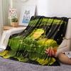 Frog Print Flannel Blanket, High Quality Comfortable for All Seasons, Home Decor, Warmth and Comfort, Perfect for Christmas Gifts