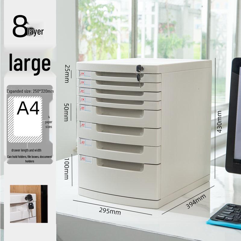 Abschließbarer mehrschichtiger A4-Desktop-Aktenschrank und Aufbewahrungsbox
