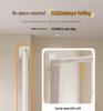 Durable Linen-Like Folding Shower Curtain with Telescopic Rod for Bathroom Optimization