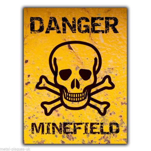 SIGN METAL PLAQUE DANGER MINEFIELD Humorous Funny poster A Aluminum 20x30cm(7.8x11.8inch)