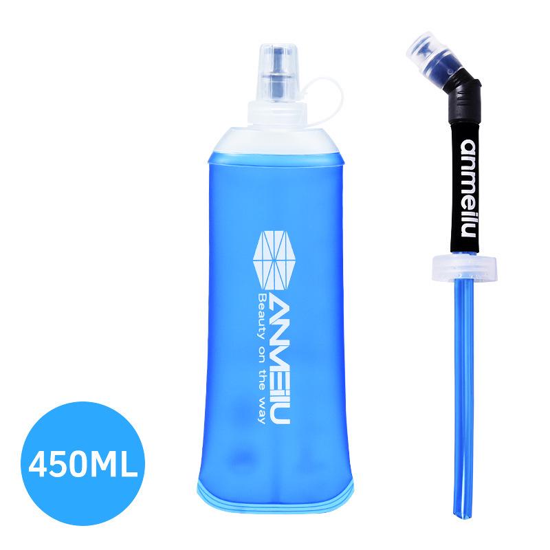 Folding Soft TPU Sports Water Bottle - Lightweight, Portable, Outdoor Running & Hiking. Approx. 450ML Capacity
