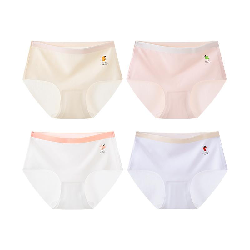 

4Pcs Girls Ice Silk Boxer Briefs Seamless Soft Kids Underwear Cute Cartoon Breathable Comfort Flat Angle Shorts M