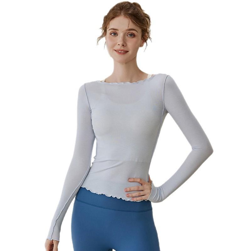 Womens Long Sleeve Yoga Top Winter Stretch T-Shirt Pilates Fitness Running Dance Tight Fit