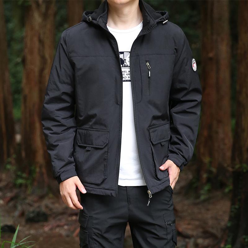 Autumn and Winter Men's Velvet Jacket Outdoor Thickened Windproof Jacket Sports Casual Loose Work Jacket Jacket