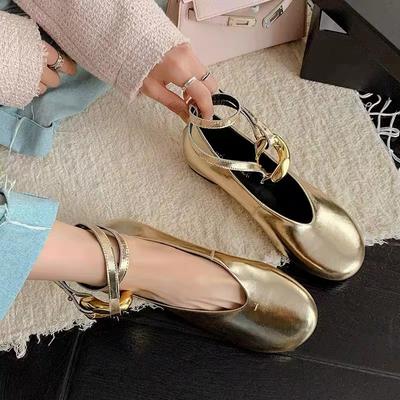 Mode Frau Elegante Französisch Runde Kappe Flach Mary Janes Casual Wohnungen Weibliche Retro Metall Schnalle Weiche Sohle Höhe Erhöhte Einzelne Schuhe