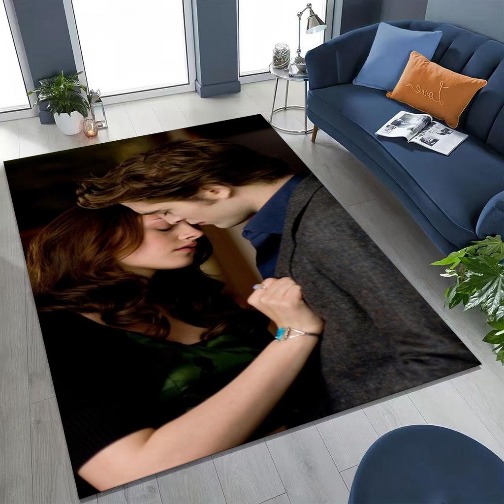 New Twilight Saga Isabella Edward Art Rug for Bedroom Living Room Sofa Home Doormat Decor, Large Kids Non-slip Floor Mat