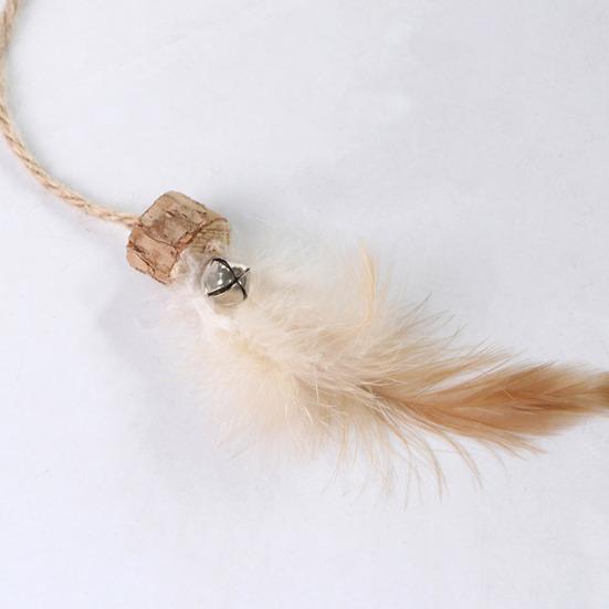 Cat Bell Toy with Feather Tail Bells Interactive Mouse Toy Stimulates Hunting Instincts Long-tail Cat Toy
