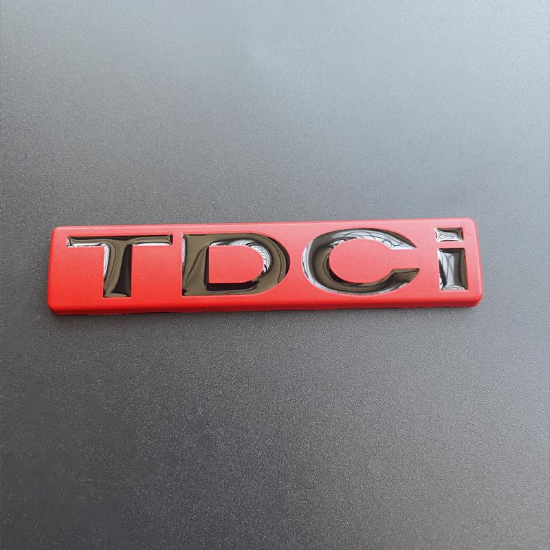 AJK1 3D Metal Chrome Black Logo TDCI Emblem Car Fender Trunk Badge For Ford Fiesta Kuga Mondeo MK3 Focus MK2 TDCI Sticker Accessories