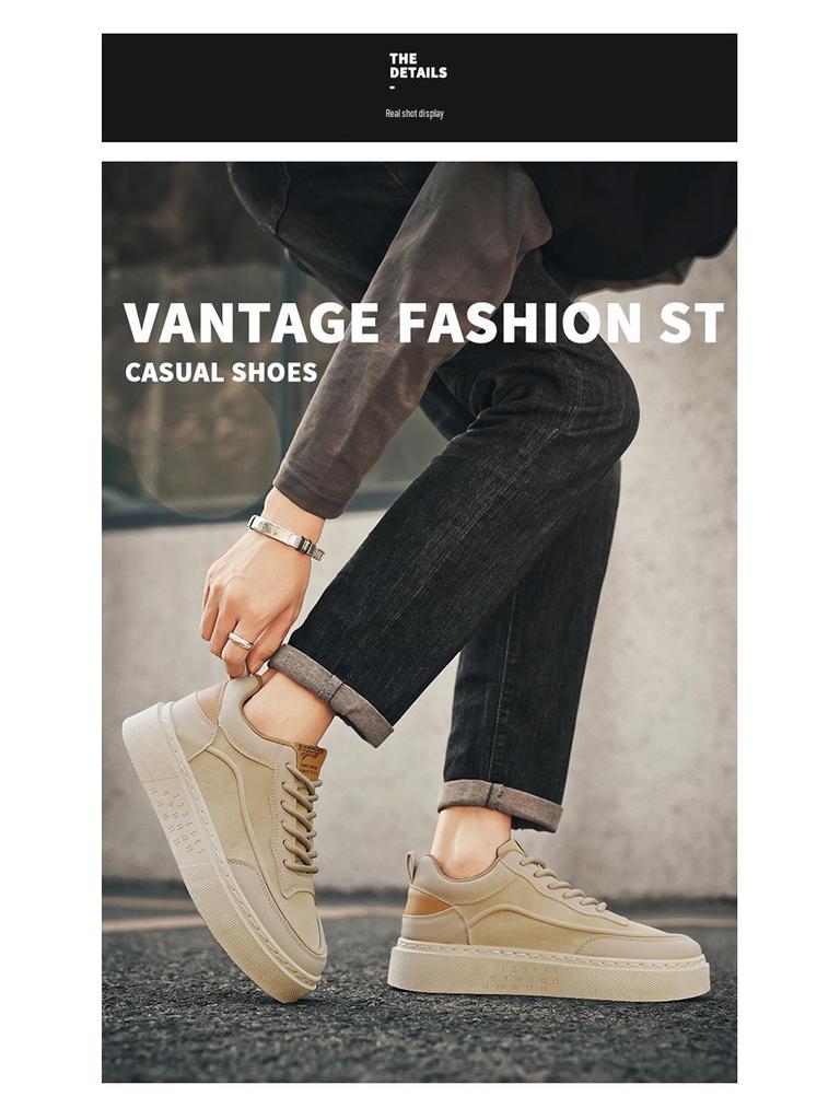 European Men's Thick-Soled Casual Sneakers - High-End, Cool, Versatile, Trendy Shoes for Spring and Autumn