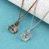 Natural Crystal Holder Necklace Colorful Stone Mesh Pocket Pendant Choker Adjustable Chain Neckchains for Women Girl