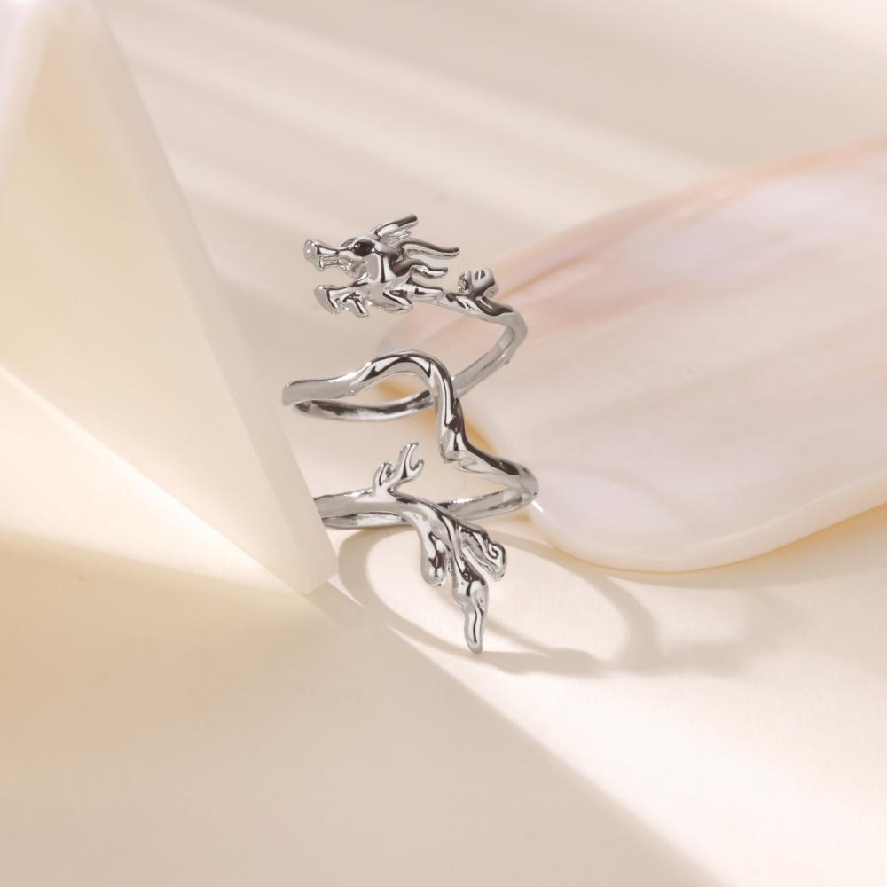 Vintage Dragon Rings For Women Gold Color Punk Opening Adjustable Dragon Ring Hip Hop Jewelry Accessories Gifts