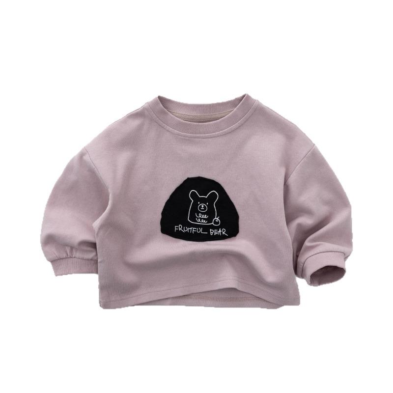Cartoon Loose Drop Shoulder Long Sleeve Kids T Shirt Casual Unisex Children Tops