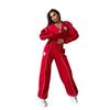 Niche Design Patchwork Hoodie Two-piece Set, New Fashionable Long Pants National Emblem Embroidery Set for Women
