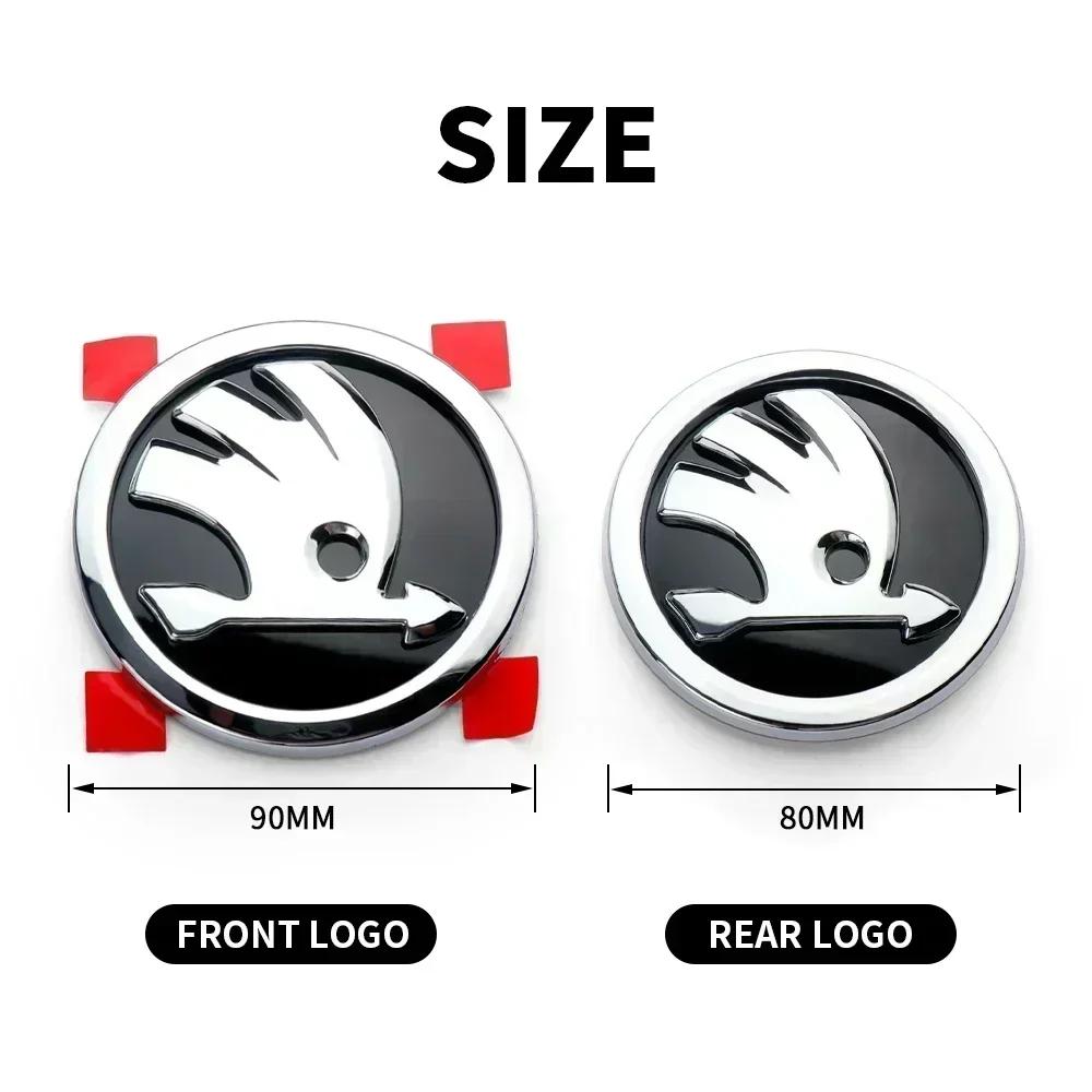 ABS Car Front Head Rear Tail Trunk Badge Sticker for Skoda S Logo Octavia Rapid Fabia YETI A7 Superb KAMIQ Scala VRS Accessories