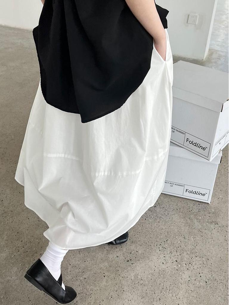 Summer Yellow High-Waist A-Line Umbrella Skirt