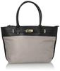 Nylon and Cowhide Tote Bag with Twisted Hardware