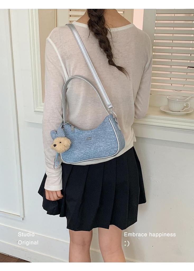 Chic Color Block Underarm Bag: Personalized Single Shoulder & Crossbody Handbag for Casual Wear