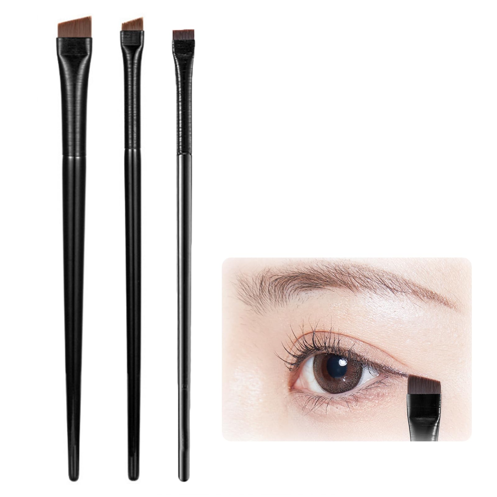 

YANHUILAY Eyeliner Brushes of Eye Makeup Eyebrow Makeup Angled Soft Fiber Gentle on Easy to Makeup Makeup Tools (Set 3) - Brushes, Brushes, Ultra-Fine чёрный
