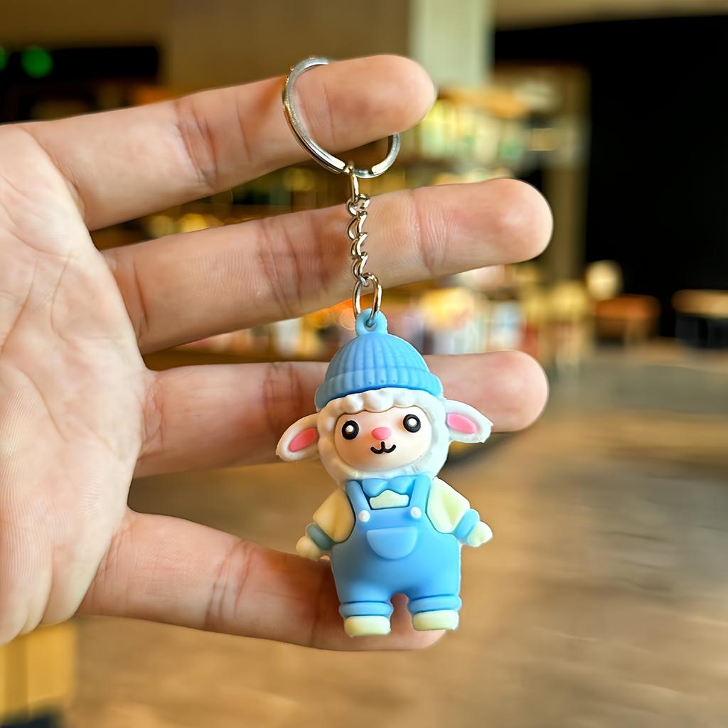 Creative New Year Lucky Sheep Soft Rubber Keychain Sheep Doll Pendant Ornament