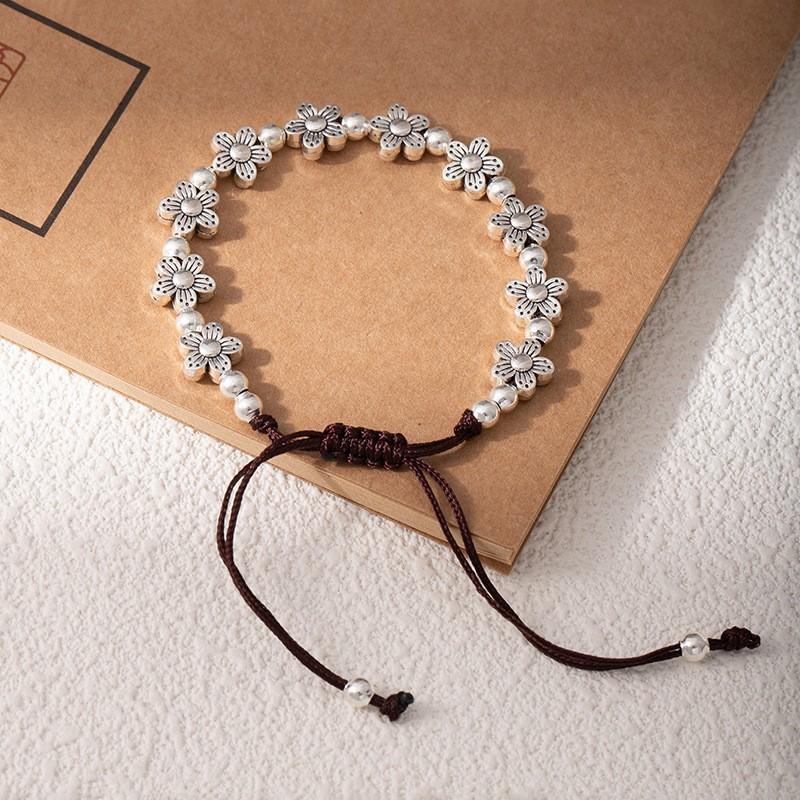 Ethnic Style Coffee Rope Bracelet, Hand-Woven Bracelet, Women'S Versatile Adjustable Butterfly Small Fish Mori Hand Rope