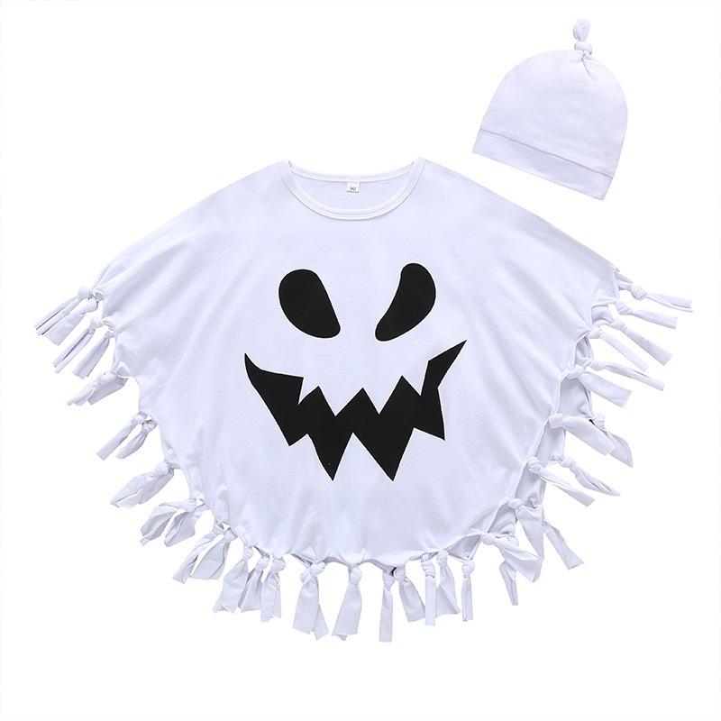

Kids Ghost Halloween Cloak Cape Cosplay Costumes Toddlers Outfit Party Role Play Cloak n Hat,110