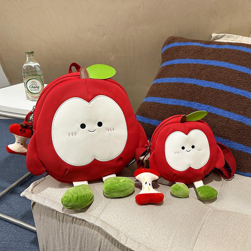 Schoolbag Cute Apple Schoolbag Female Junior High School Student Super Cute Cartoon Large Capacity Backpack High Value Student Class Schoolbag Tide