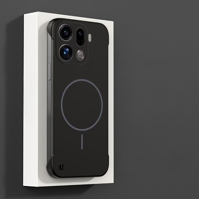 For Magsafe Bezel-less Phone Case for OPPO Find X9 Pro Ultra Thin Frameless Hard PC Magnetic Cover for OPPO Find X9Pro Funda