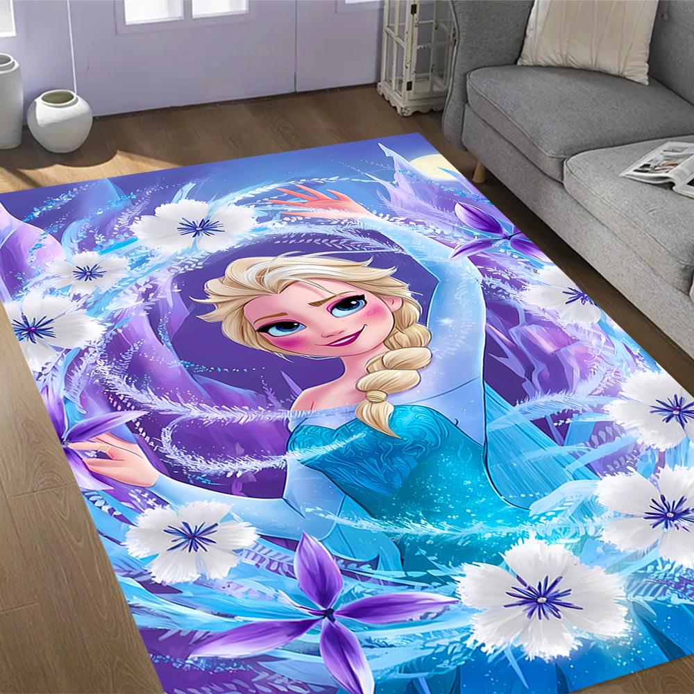 Elsa's Magical Ice Garden Floor Mat Perfect for Balcony Dormitory Entryway Game Room Antislip Carpet Office home decor