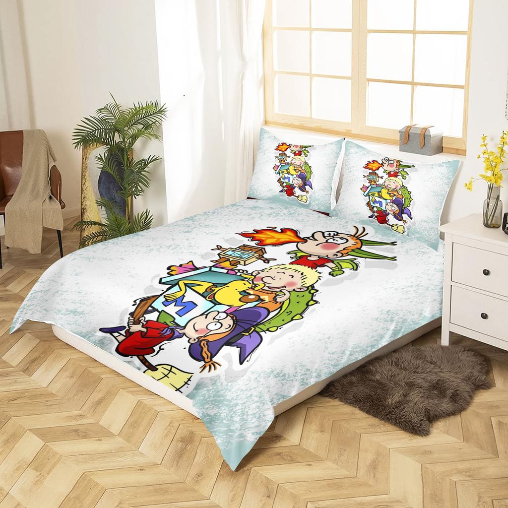 Cartoon Martin'S Morning Duvet Cover & Pillowcase Set, Soft Bedding Set Adults Kids Bedroom, Comfortable Home Decor Comforter