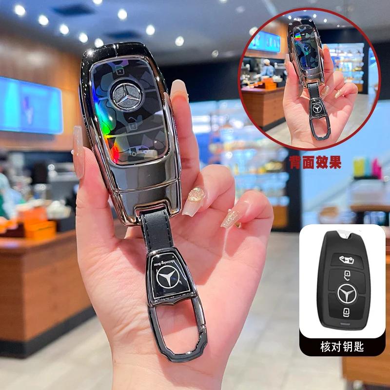 PNR1 Car Key Cover Case Shell Keychain For Mercedes Benz A C E S G GLS CLA Class W213 W177 W205 W222 X167 W176 AMG Accessories