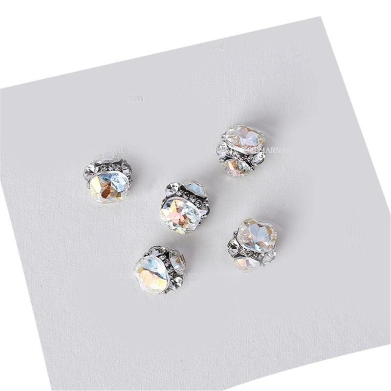 Pack of 5 Nails Art Charms 3D Nail Rhinestones Crystal Nail Gems Nails Art Decorations Nail Supplies for Acrylic Nails