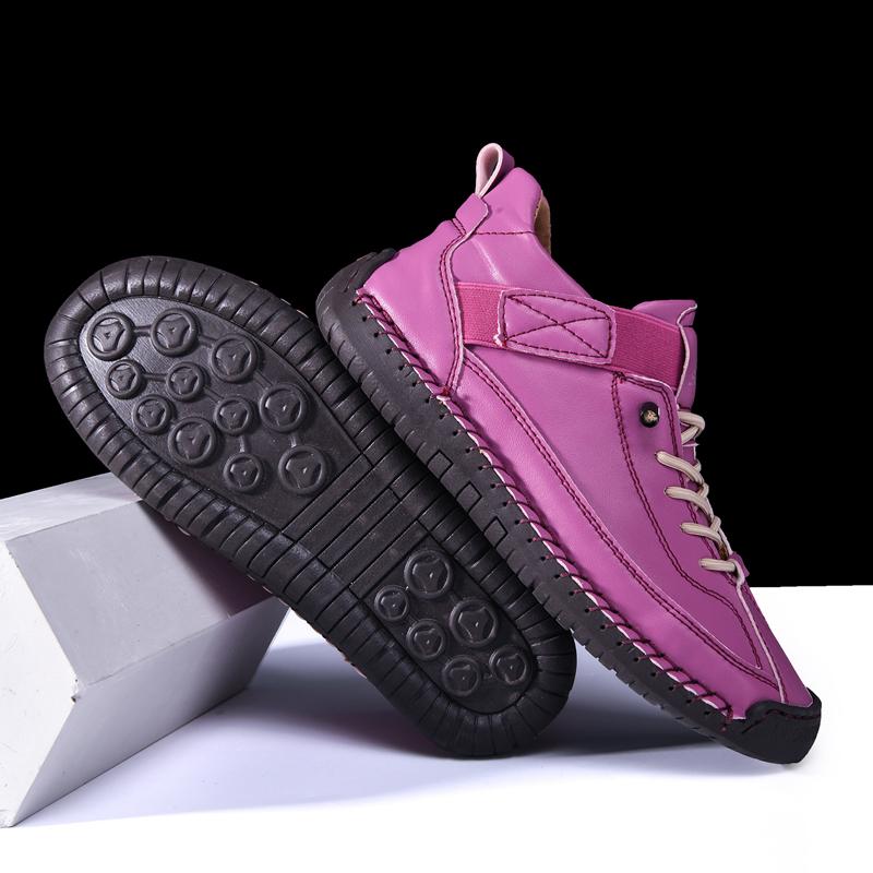 Handmade Casual Women'S Shoes Ankle Boots Comfortable Slip-Resistant Breathable Shoes Elastic Strap Outdoor Walking Flat Shoes