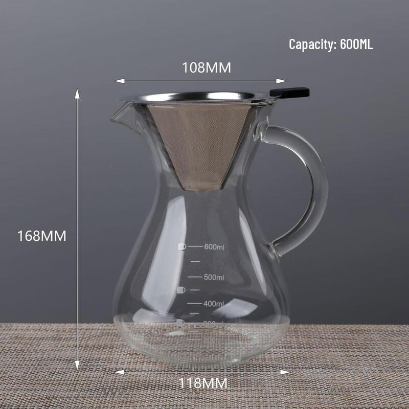 ZISIZ Кофеварка для пуровера из высокоборосиликатного стекла