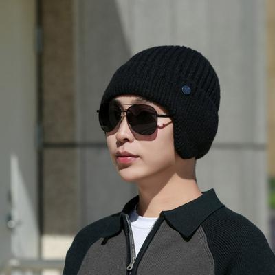 Winter Woolen Hat Men's Ear Hat With Thick Velvet, Outdoor Warmth And Windproof, Winter Knitted Hat