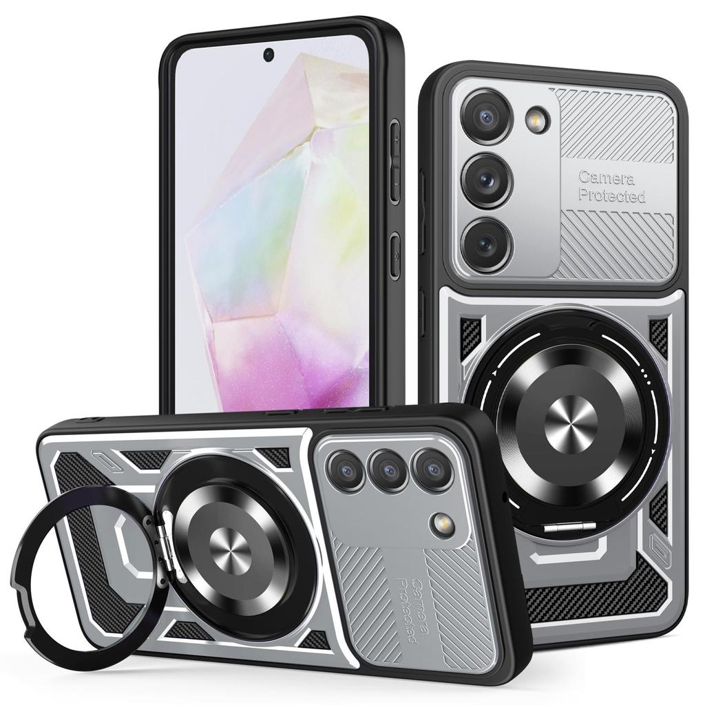Slide Camera Armor Protection Case For Samsung A56 A36 A26 A16 A55 A35 A25 A15 A17 360° Rotating Magnetic Ring Stand Phone Cover