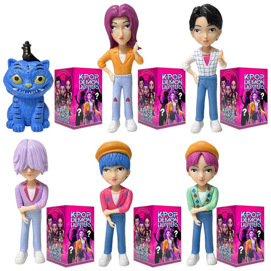 6pcs Kpop Devil Hunter Blind Box Disassembly Fun Blind Bag Small Statue Peripheral Model Desktop Blind Box Festival Gift