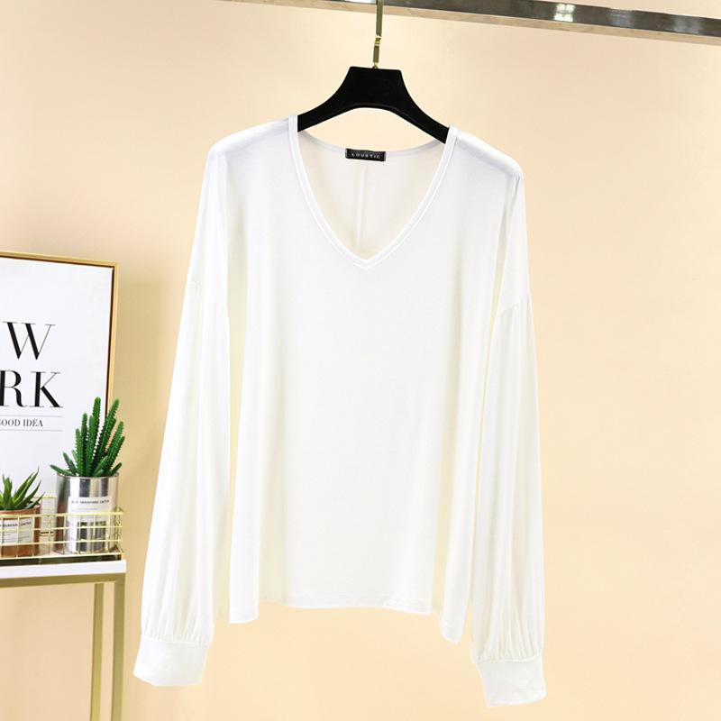 Loose V-neck Long Sleeve Women's Sun Protection T-shirt - Plus Size Summer Riding Top, Korean Style
