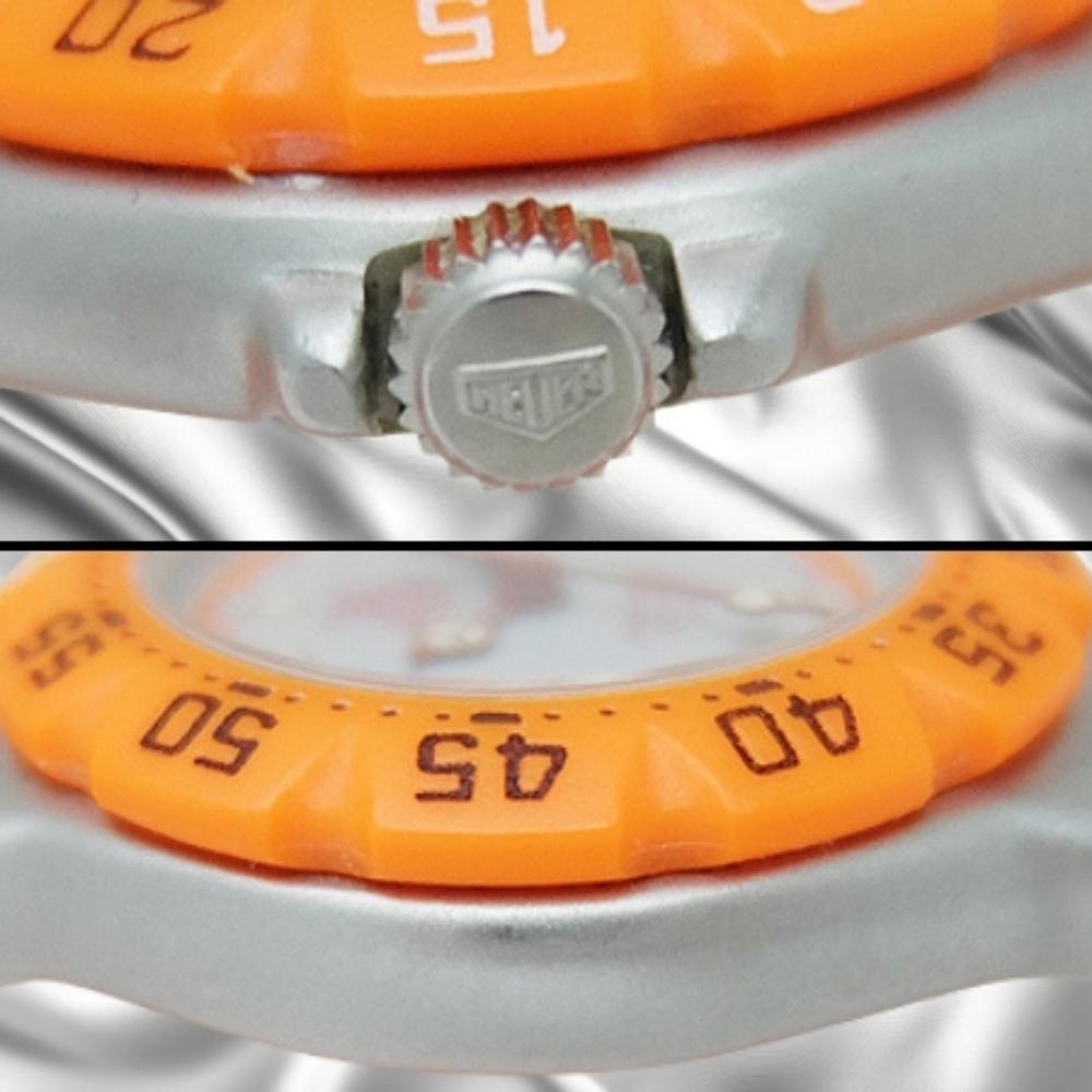 Tag Heuer PROFESSIONAL FORMULA 1 Ref.373.508 SS/Fiberglass Gray Dial Orange Ladies Quartz Box & Guarantee Used