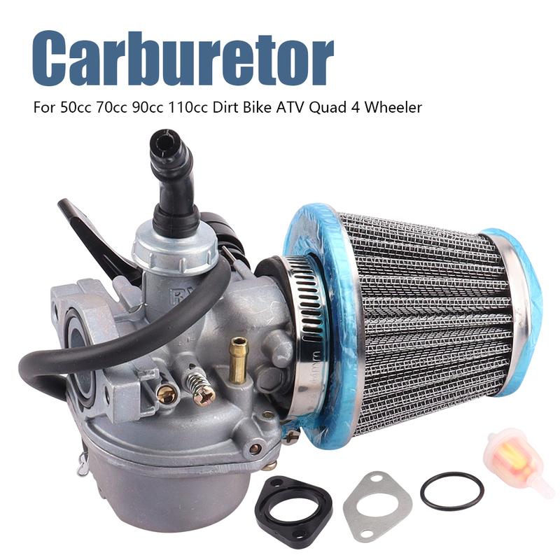 ATV Carburetor PZ19 19mm Carb with Air Filter Fuel Filter for 50cc 70cc 90cc 110cc Dirt Bike ATV Scooter Moped Quad Motorbike