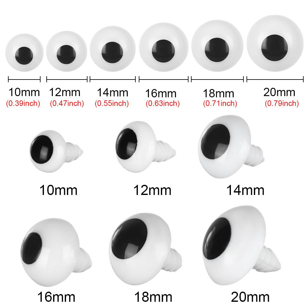 100Pcs Plastic Animal Safety Eyes For Toys Crochet Teddy Bear Stuffed For Dolls Craft Amigurumi Accessories10/12/14/16/18/20mm