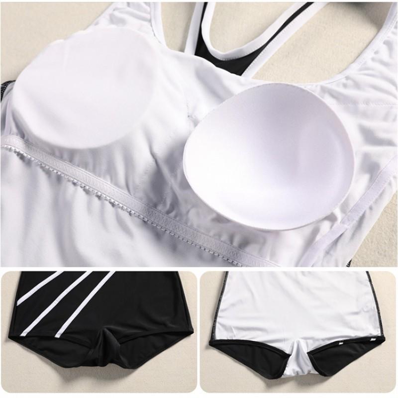 Swimsuit Women's Conservative Belly Cover To Show Slimming Large Size Sports Training One-piece Boxer Hot