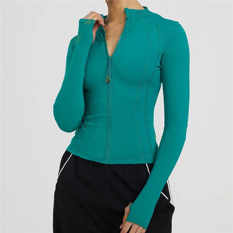 

Women s Slimming Zip-up Cardigan: Quick-dry Nude Yoga & Fitness Jacket M