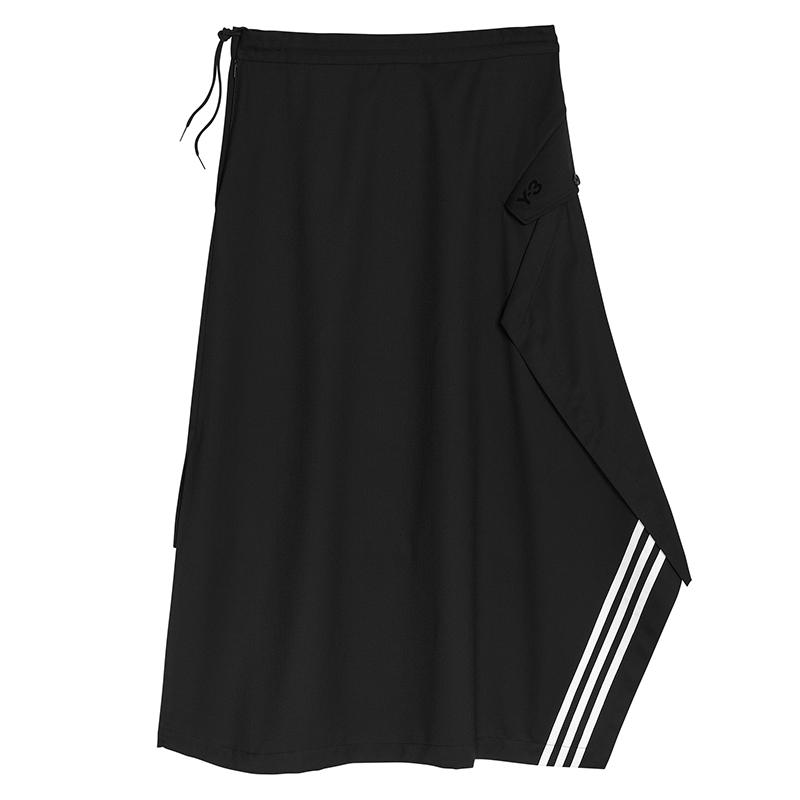 

Y-3 Однотонная асимметричная длинная повседневная юбка с высокой талией женские юбки черного цвета IN4372