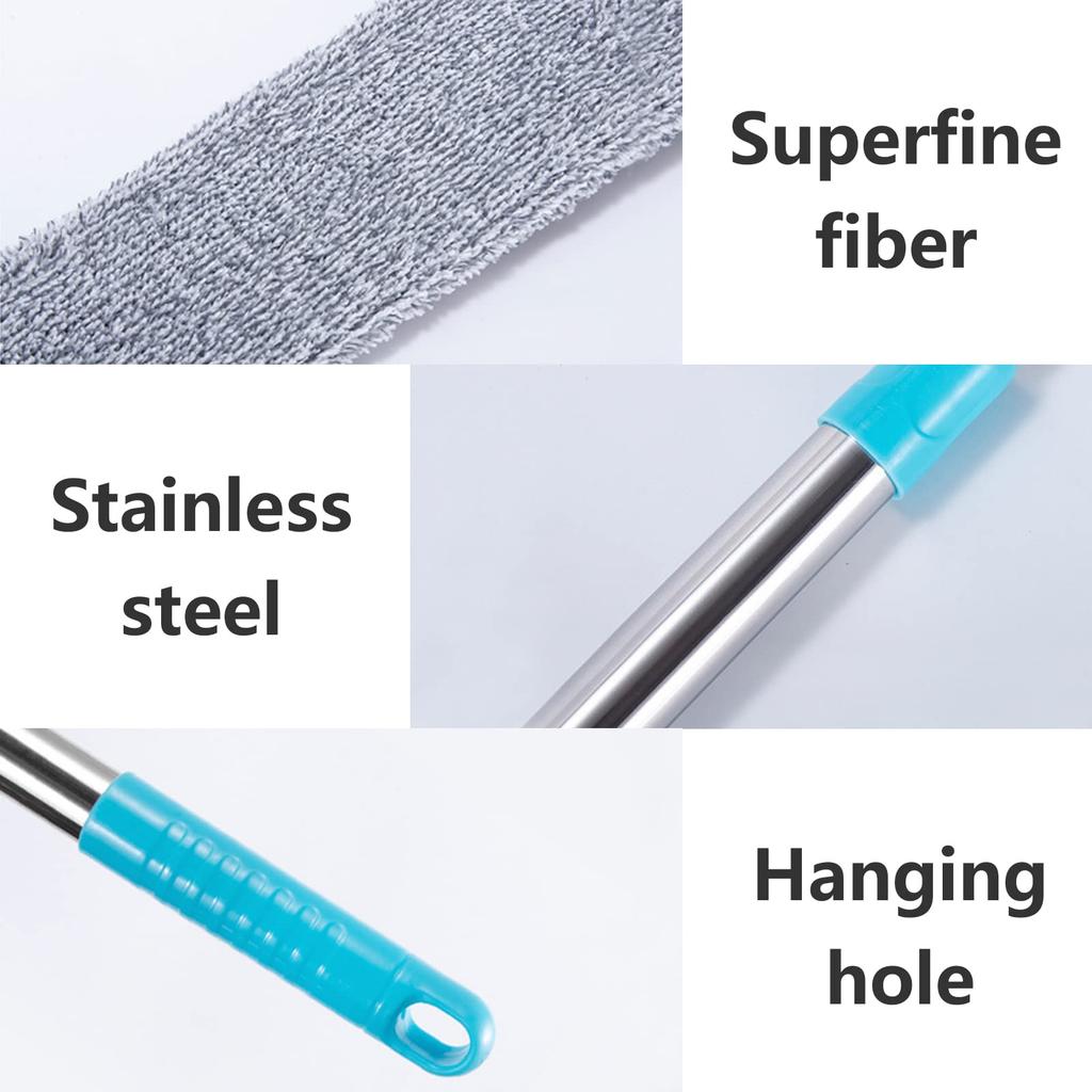 Extendable Pole Stainless Extra Long Feather Duster Bendable Head And Long Handle for Cleaning Ceiling Fans Blinds Furniture