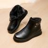 Microfiber Leather Mother Cotton Shoes Winter Velvet Warm Middle-aged and Elderly Women Flat Boots Non-slip Side Zipper for the Elderly