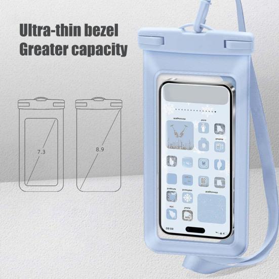 Waterproof Phone Pouch with Lanyard Touchscreen Clear Floating Cell Phone Dry Bag Case Protector Beach Kayak Cruise Travel Essentials