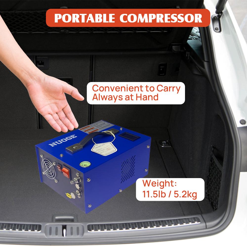 NUOGE PCP Luftkompressor Med Eksplosionssikker Ventil 300Bar 4500Psi 12/110/220V Til Fyldning af Dykkerflasker