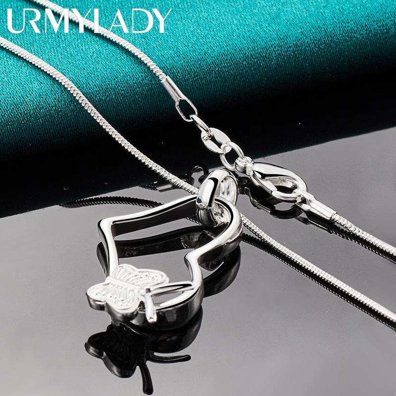Collana Con Ciondolo Drago E Cuore In Argento 925 - Pietra Portafortuna Aprile - Gioiello Regalo Per Donna