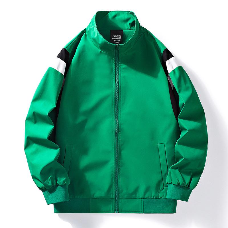 Autumn and Winter American Baseball Jersey Men's Stand-up Collar Jacket Loose Color Matching Simple Men's Jacket Jacket Men